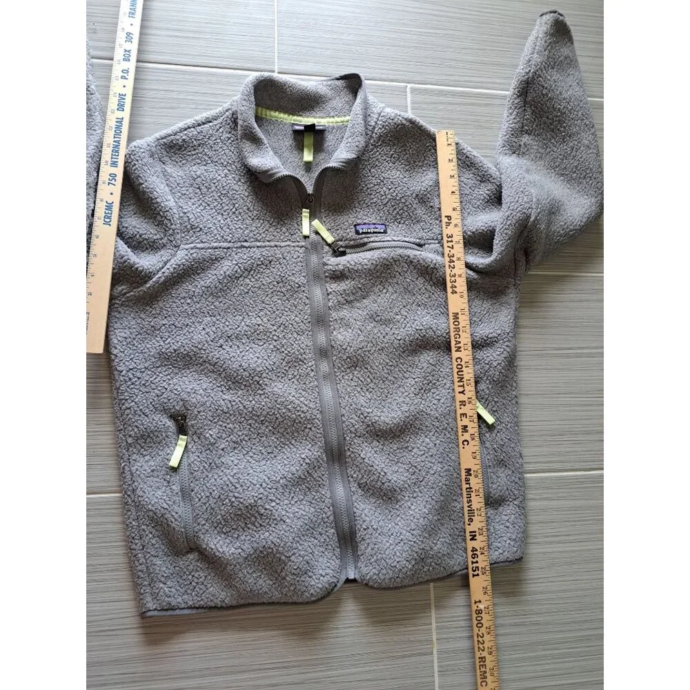 Patagonia Womens Retro Pile Jacket Gray Size Large Full Zip Gorpcore Hiking - Picture 7 of 9